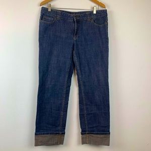 MICHAEL KORS Cuffed Jeans w/ Gold Accent Buckle Sz‎ 14